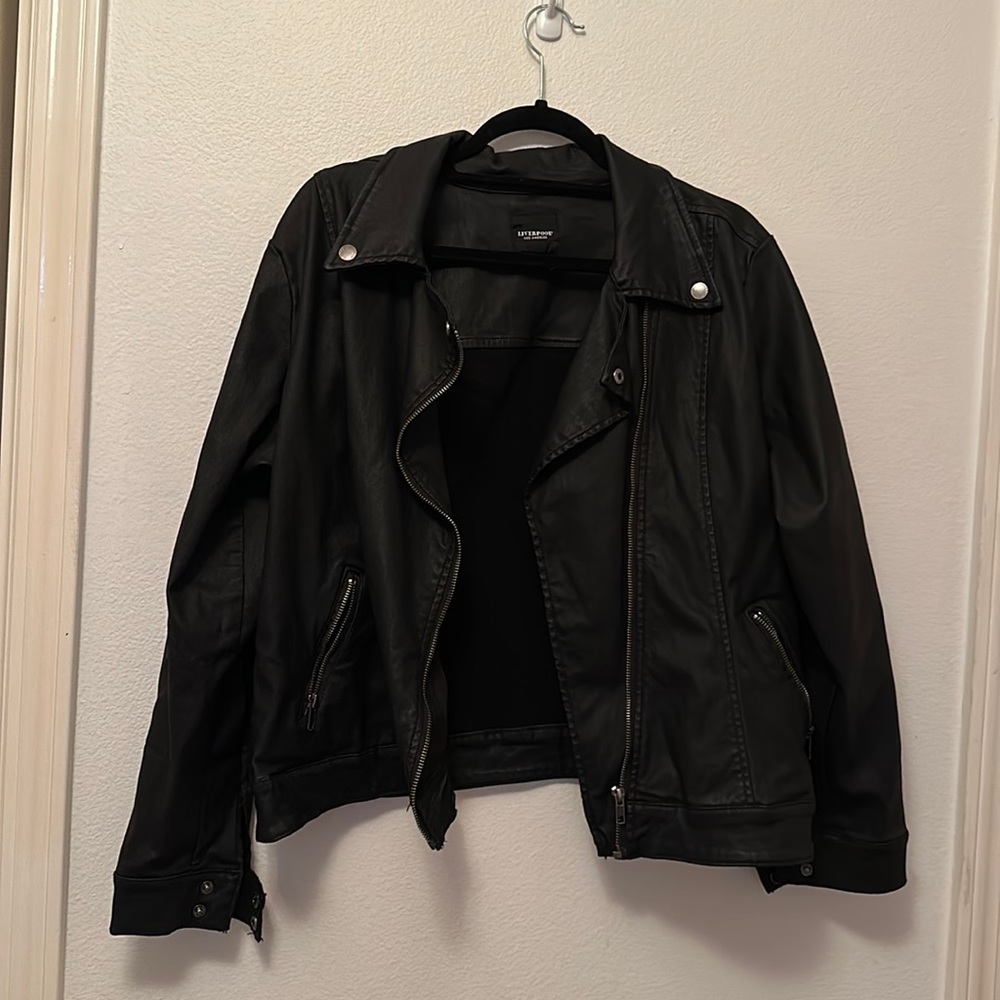 Liverpool coated denim moto jacket XL